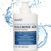 Elastalift Hyaluronic Acid Body Lotion bottle shows hydrating formula for radiant skin