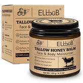 ELBBUB Whipped Tallow Cream face jar demonstrates deep hydration for sensitive skin.
