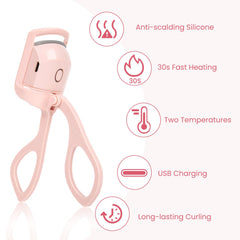 Electric Heated Eyelash Curler green 65c mode for delicate lashes