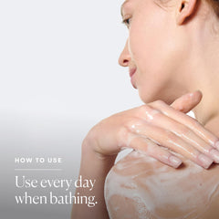ELEMIS Frangipani Monoi shower cream with coconut oil softening skin texture.
