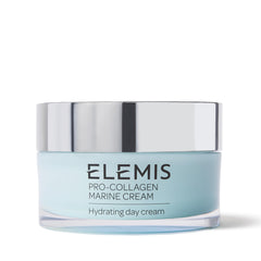 ELEMIS Pro-Collagen Marine Cream 50ml jar closeup shows luxurious hydration for radiant skin.