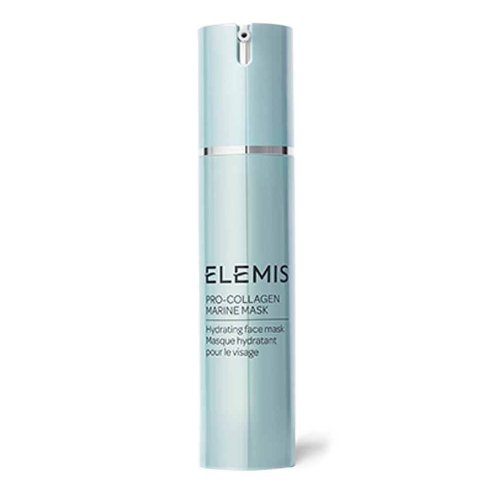 Elemis Pro-Collagen Marine Mask jar closeup showing luxurious texture and firming feel