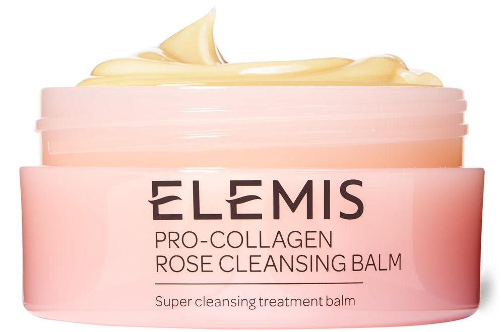 Elemis Pro-Collagen Rose Cleansing Balm jar for makeup removal and nourishment