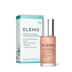 ELEMIS Pro-Collagen Rose Micro Serum bottle for lasting hydration and subtle plumpness