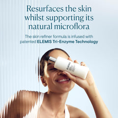 ELEMIS tri-enzyme technology application smooths and refines skin texture.
