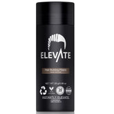 Elevate Hair Fibers dark brown 28g bottle for quick thinning-area thickening.
