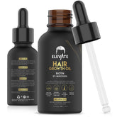 Elevate hair regrowth bottle pour shows easy daily application for growth support