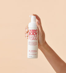 ELEVEN AUSTRALIA I Want Body Volume Foam applying on damp hair for lift and fullness