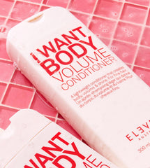 ELEVEN AUSTRALIA I Want Body Volume ingredients close-up for nourished, hydrated strands.