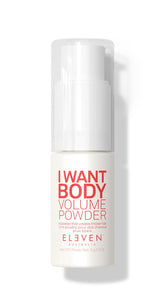 ELEVEN AUSTRALIA I Want Body Volume Powder packaging showcases light styling for easy lift.