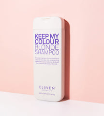 Eleven Australia Keep My Colour Blonde Shampoo rich lather cleanses brassiness on blonde hair.