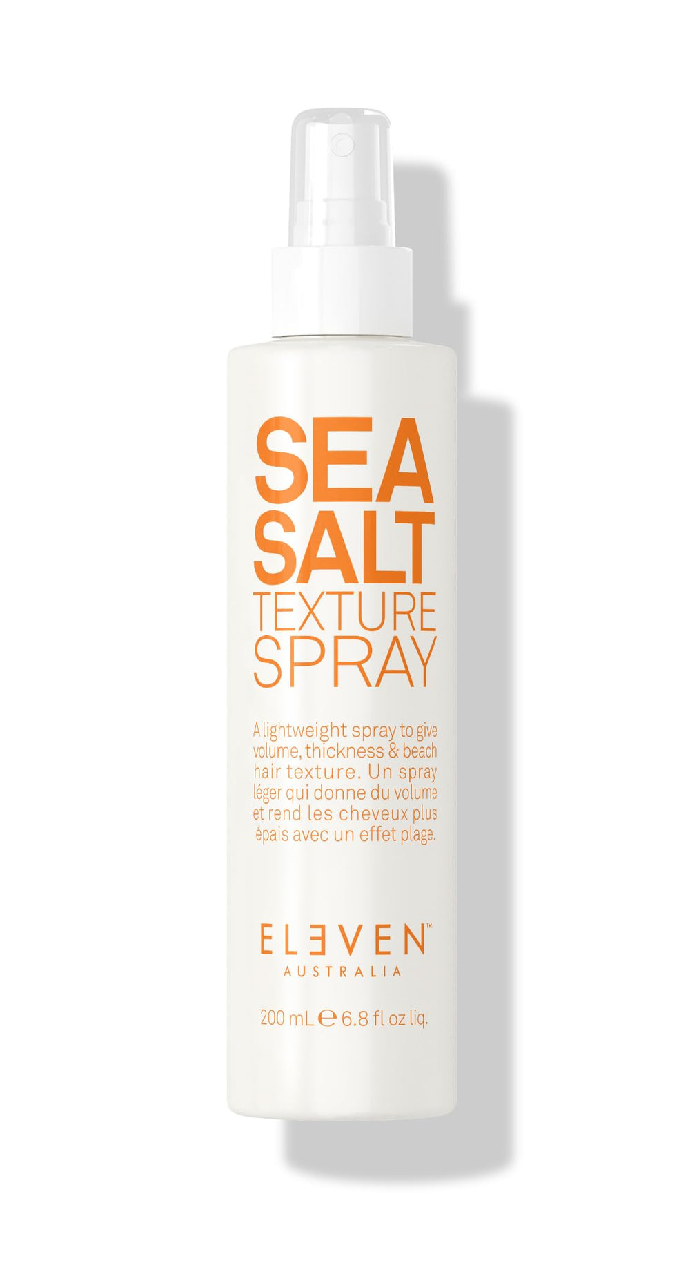 ELEVEN AUSTRALIA Sea Salt Texture Spray bottle showing beachy volume and texture