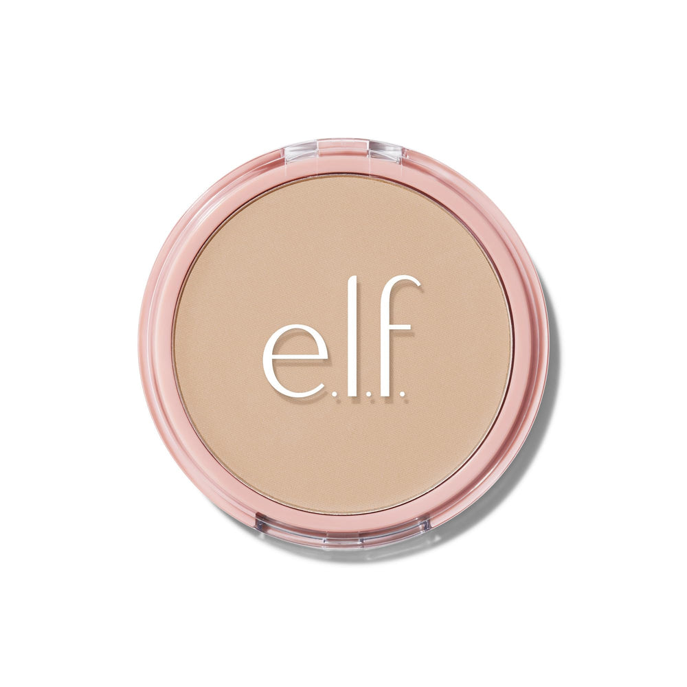 e.l.f. Halo Glow Powder Filter compact jar shows ultra-fine finish for natural glow.