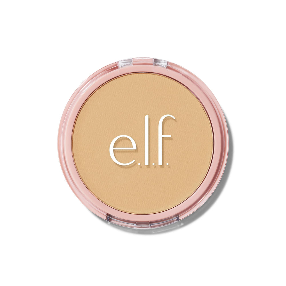 e.l.f. Halo Glow Powder Filter compact with puff delivering a soft-focus glow