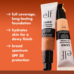 e.l.f. Hydrating Camo CC Cream vitamin B5 and tremella nourish skin.