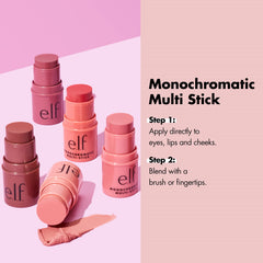 e.l.f. Monochromatic Multi Stick cheeks-blush delivers a natural, buildable flush