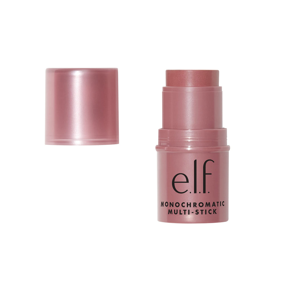 e.l.f. Monochromatic Multi Stick Sparkling Rose tube delivers creamy color for quick touch-ups.