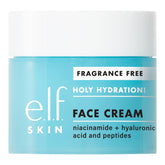 e.l.f. Skin Holy Hydration! packshot showing fragrance-free daily hydration for all skin types