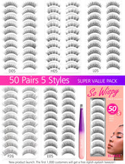 Eliace lash-styles display shows multiple options for occasions, ideal for experimenting with looks.
