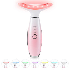 ELISHINE 7 Color Neck Face Massager front view demonstrates stylish pink design for at-home facial care