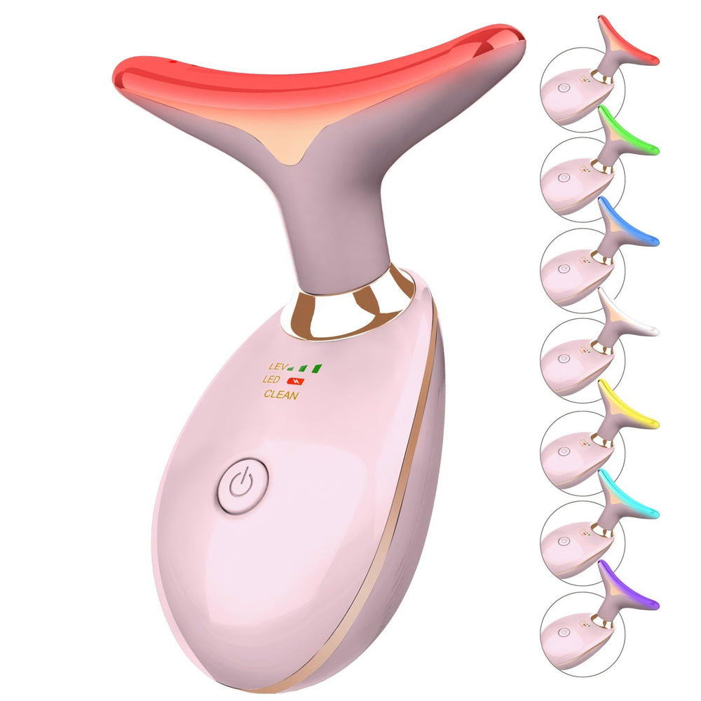 ELISHINE 7Color Massager pink front view for daily skincare