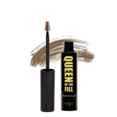 Elizabeth Mott Queen of the Fill brow gel tube close-up in light-medium brown for natural definition.