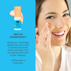 Elizabeth Mott Sure Thing Vitamin C Eye Cream texture close-up demonstrates silky, fragrance-free application.