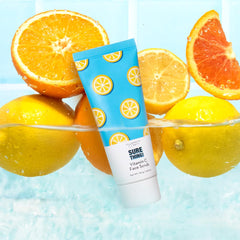 Elizabeth Mott Sure Thing Vitamin C Face Scrub texture closeup highlights fine exfoliating particles for smoother skin