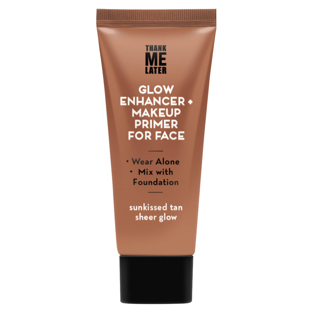 Elizabeth Mott Thank Me Later Glow Enhancer bottle front shows radiant, hydrating glow