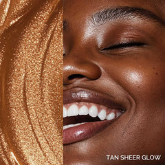 Elizabeth Mott Thank Me Later Glow Enhancer swatch on cheek shows natural glow