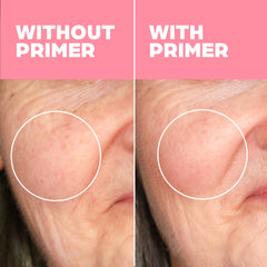 Elizabeth Mott Thank Me Later primer swatch on skin reveals silky texture.
