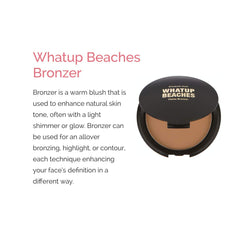 Elizabeth Mott Whatup Beaches matte-finish-swirl highlights powder texture for seamless contour.