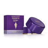 Elizabeth Taylor Passion body powder jar with puff for easy daily application and all-day dryness.