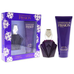 Elizabeth Taylor Passion lotion and perfume bundle shown as a versatile gift.