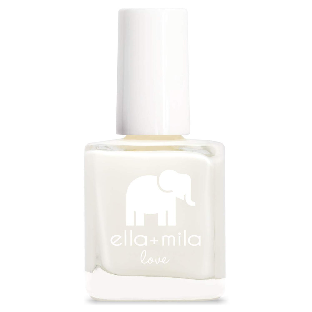 ella-mila Pure Love bottle shows fast-drying top coat for salon-like nails.