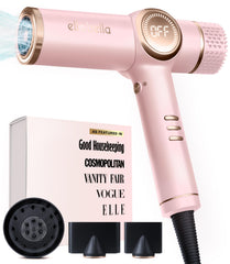 ELLA BELLA Professional Ionic Hair Dryer front view shows lightweight, comfortable grip for easy daily styling.