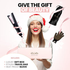 ELLA BELLA Slimline Hair Straightener 1-inch plates close-up highlights even heat and shine.