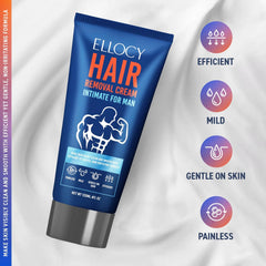 Ellocy hair removal cream men closeup texture shows smooth-ready formula.