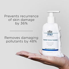 EltaMD Foaming Facial Cleanser bubble foam showing micro-bubbles for sensitive skin
