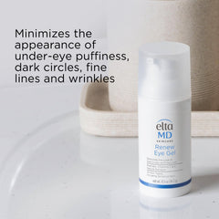 EltaMD Renew Eye Gel bottle front with premium skincare branding.