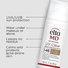 EltaMD tinted sunscreen on skin showing seamless blend with no obvious cast.