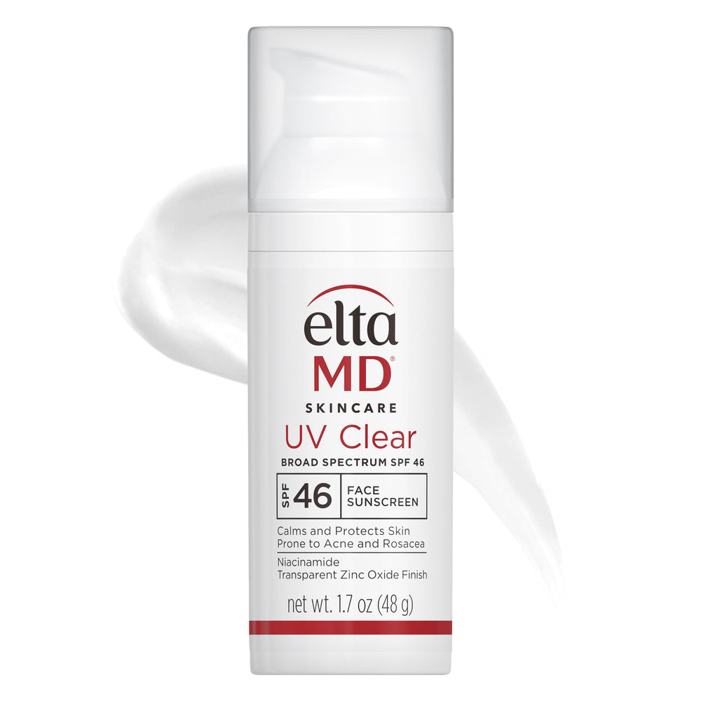 EltaMD UV Clear bottle pump showing travel-friendly packaging for everyday sun protection