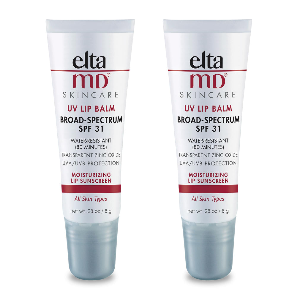 EltaMD UV Lip Balm tube front view for daily hydration and sun protection.