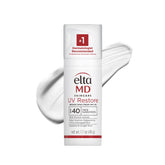EltaMD UV Restore bottle front showing tinted mineral sunscreen for daily protection.