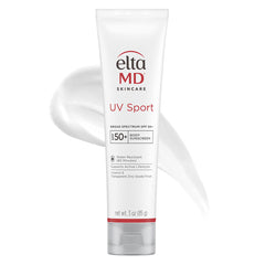 EltaMD UV Sport sunscreen lotion bottle—SPF 50 protection for face and body during outdoor activities.