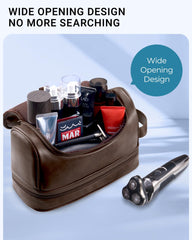 Elviros toiletry bag coffee inside compartments keeps toiletries organized on trips