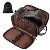 Elviros toiletry bag large opening shows easy access for quick packing and unpacking