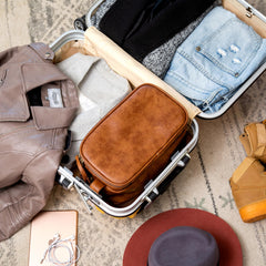 Elviros toiletry bag water resistance keeps contents dry during travel.