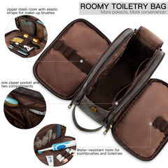Elviros toiletry bag wet-dry separation feature helps organize towels and bottles efficiently