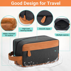 Elviros travel toiletry bag dimension-compact illustrates space-saving packing and quick loading.